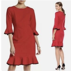 Nanette Lepore sheath flounce dress in berry color Sz 4 NWOT